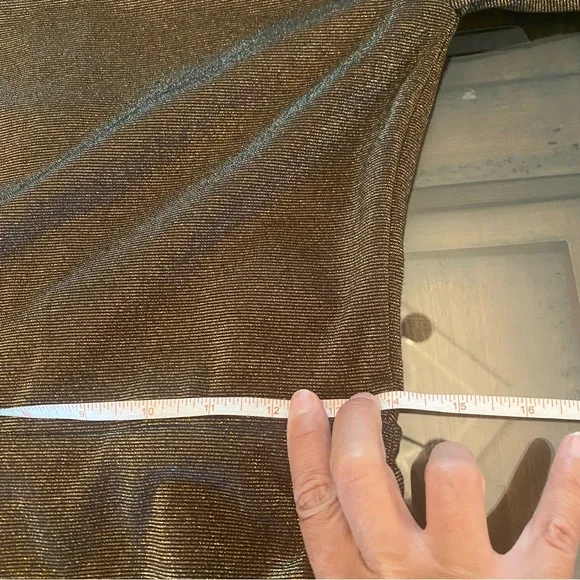 Alice + Olivia Gold Bronze Dress Back Mesh Detail size 6 - Picture 9 of 15